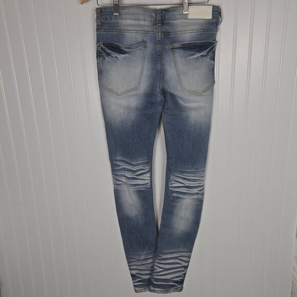 Women's Mackeen Skinny Skull Jeans Size30 Inseam32 Distress - Picture 2 of 11